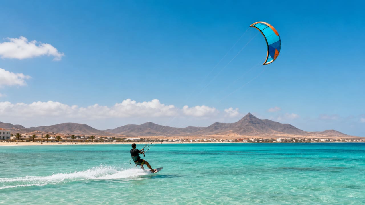 Atividades na Ilha do Sal, como kitesurf em Santa Maria